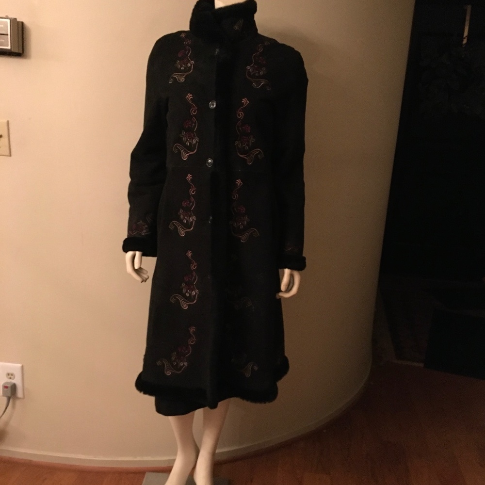 Ladies black  sheepskin coat